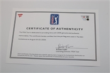 Stewart Cink Signed 2004 NEC WGC Championship Used Hole #12 Flag w/COA & JSA ALOA