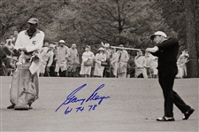 Gary Player Signed Black & White Post Swing 16x20 Photo w/'61 74 78' JSA ALOA