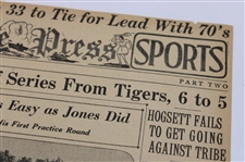 1930 Detroit Free Press Bobby Jones 'Others Wont Find This Lake Hole As Easy As Jones Did' Newspaper Article