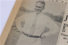 1929 Los Angeles Times Bobby Jones 'Ascends Throne Once More' Newspaper Article