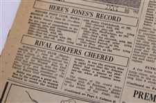 1929 Los Angeles Times Bobby Jones 'Ascends Throne Once More' Newspaper Article