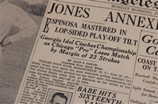 1929 Los Angeles Times Bobby Jones 'Ascends Throne Once More' Newspaper Article