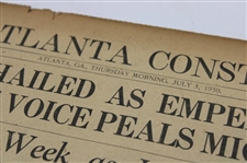 1930 Atlanta Constitution Bobby Jones 'Bobby Jones Hailed As Emperor Of Links' Newspaper Article