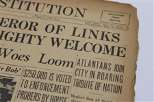 1930 Atlanta Constitution Bobby Jones 'Bobby Jones Hailed As Emperor Of Links' Newspaper Article