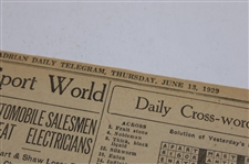 1929 Adrian Daily Telegram Bobby Jones 'Who's Who in U.S. Open' Newspaper Article
