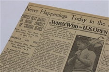 1929 Adrian Daily Telegram Bobby Jones 'Who's Who in U.S. Open' Newspaper Article