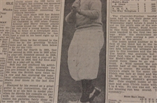 1929 Adrian Daily Telegram Bobby Jones 'Who's Who in U.S. Open' Newspaper Article