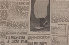 1929 Adrian Daily Telegram Bobby Jones 'Who's Who in U.S. Open' Newspaper Article