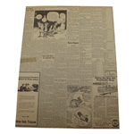 1929 Adrian Daily Telegram Bobby Jones 'Who's Who in U.S. Open' Newspaper Article