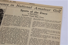 1934 New York Times Bobby Jones 'Bobby Jones Of Atlanta And Bobby Jones Of Detroit' Newspaper Article