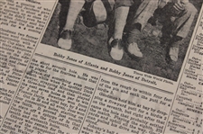 1934 New York Times Bobby Jones 'Bobby Jones Of Atlanta And Bobby Jones Of Detroit' Newspaper Article