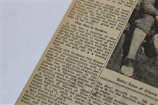 1934 New York Times Bobby Jones 'Bobby Jones Of Atlanta And Bobby Jones Of Detroit' Newspaper Article