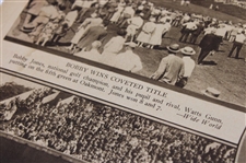 1925 San Francisco Chronicle Bobby Jones 'Wins Coveted Title' & 'Champ to Champ' Newspaper Article