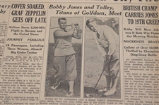 1930 Atlanta Journal Bobby Jones 'Bobby Jones And Tolley, Titans Of Golfdom, Meet' Newspaper Article