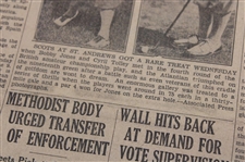 1930 Atlanta Journal Bobby Jones 'Bobby Jones And Tolley, Titans Of Golfdom, Meet' Newspaper Article
