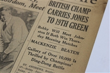 1930 Atlanta Journal Bobby Jones 'Bobby Jones And Tolley, Titans Of Golfdom, Meet' Newspaper Article