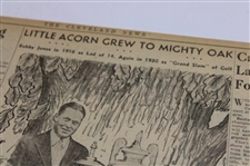 1935 Cleveland News Bobby Jones 'Little Acorn Grew To A Mighty Oak' Newspaper Article