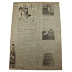 1935 Cleveland News Bobby Jones 'Little Acorn Grew To A Mighty Oak' Newspaper Article