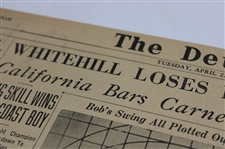 1930 Detroit News Bobby Jones 'Bob's Swing All Plotted Out for Golfers' Newspaper Article