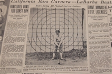 1930 Detroit News Bobby Jones 'Bob's Swing All Plotted Out for Golfers' Newspaper Article