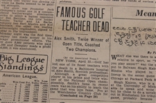 1930 Detroit News Bobby Jones 'Bob's Swing All Plotted Out for Golfers' Newspaper Article