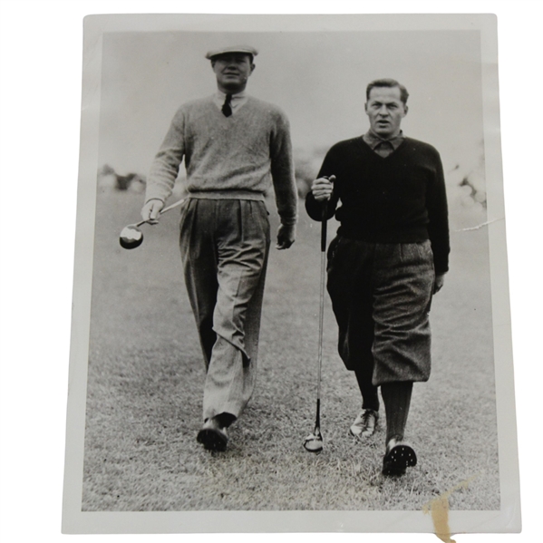Bobby Jones & Byron Nelson in 1938 Masters Tournament wire Photo - April 3rd