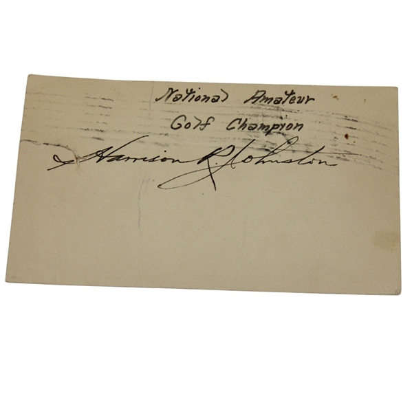 Harrison R. "Jimmy" Johnston Signed GPC - 1929 US Amateur Champ JSA ALOA