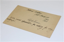 Chick Evans Signed GPC - 1916 & 1920 US Amateur Champ JSA ALOA