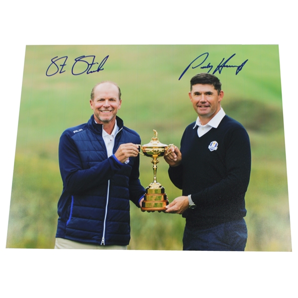 Steve Stricker & Padraig Harrington Signed 2020 Ryder Cup Photo JSA ALOA
