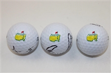 Scott, Langer & Player Signed Masters Logo Golf Balls JSA ALOA