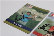 Player, Trevino & Price Signed Pro Set Trading Cards JSA ALOA