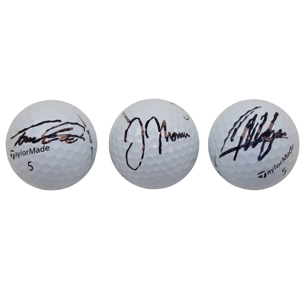 Thomas, Morikawa & Fleetwood Signed Golf Balls JSA ALOA