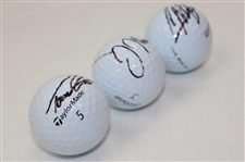 Thomas, Morikawa & Fleetwood Signed Golf Balls JSA ALOA