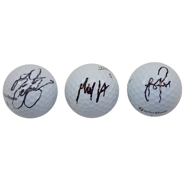 Fowler, Rose & Homa Signed Golf Balls JSA ALOA
