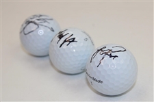 Fowler, Rose & Homa Signed Golf Balls JSA ALOA