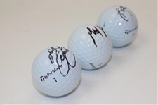 Fowler, Rose & Homa Signed Golf Balls JSA ALOA