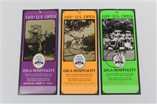 Jim Furyk Signed 2003 US Open at Olympia Fields Mon - Sun Ticket Set JSA ALOA