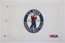 2014, 2015, 2016 & 2024 US Open Embroidered White Flags - Kaymer, Spieth, Johnson & Dechambeau