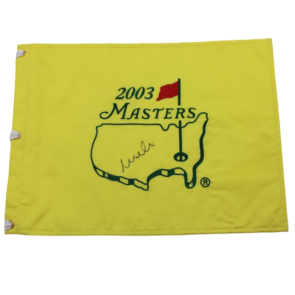 Mike Weir Signed 2003 Masters Tournament Embroidered Flag JSA ALOA