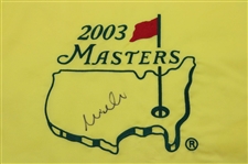 Mike Weir Signed 2003 Masters Tournament Embroidered Flag JSA ALOA