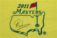 Charl Schwartzel Signed 2011 Masters Tournament Embroidered Flag JSA ALOA