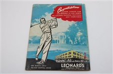 Demaret & Others Signed 1946 Colonial National Inv. 1st Annual Program w/Pairing Sheets - Ben Hogan Win JSA ALOA
