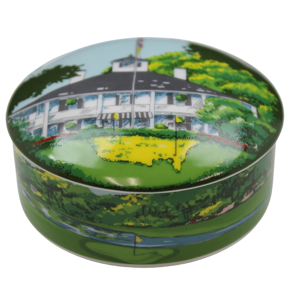 Tiffany & Co. Augusta National Clubhouse Handpainted Candy Dish w/Lid