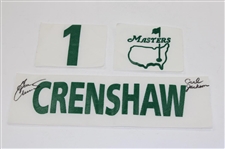 Ben Crenshaw & Carl Jackson Signed Caddy Nameplate w/Signed Masters Hat & Golf Ball JSA ALOA