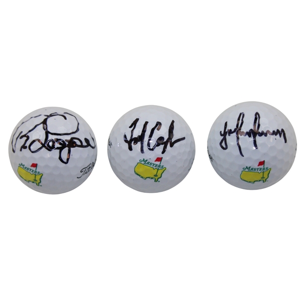 Fred Couples, Trevor Immelman & Bernhard Langer Signed Titleist Masters Logo Golf Balls JSA ALOA