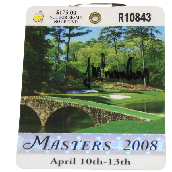 Trevor Immelman Signed 2008 Masters Tournament SERIES Badge #R10843 JSA ALOA