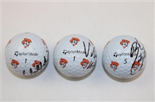 Viktor Hovland, Matt Wolff & Rickie Fowler Signed Oklahoma State Logo Golf Balls JSA ALOA