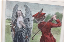 1903 Punch or the London Charivari 'A New Round' Miss 1903 Drives Off by Partridge - Jan. 7th - Framed