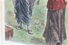 1903 Punch or the London Charivari 'A New Round' Miss 1903 Drives Off by Partridge - Jan. 7th - Framed