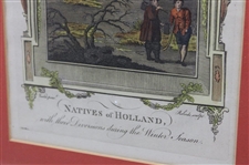 Engraved for Millar's New Complete & Universal System of Geography 'Natives of Holland' Kolf - Colorized & Framed